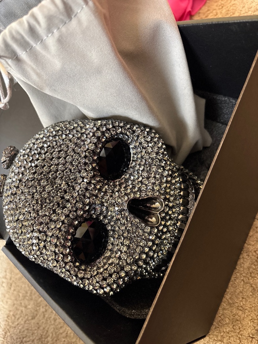 Skull Clutch Evening Bag Rhinestone - Picture 3 of 3